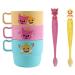 Baby Shark Cup with Handle-3P Family Plastic Cups (230 ml) and Toothbrush 2P with Cute Figures (3 to 6 Years Old)