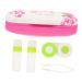 Iwowhero 1 set of double -lying glasses case terrariums children tweezers Housing glasses holder etui travel contact lens container double -sided glass box interchangeable glasses case contact holder pink 16.5x7x5.5cm