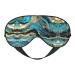 Turquoise Blue Gold Marble Print Unisex Sleep Mask Double-Sided Eye Mask Ideal for Sound Sleep and Skin Care