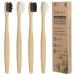 4 Pcs Soft Bamboo Micro-Nano Toothbrushes Extra Soft Toothbrush with 20000 Bristles Designed for Sensitive Gums Kids Adults (White and Grey Bristles)