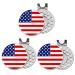 FINGER TEN Golf Ball Markers 3 Pcs with 3 Pack Hat Clip Value Gift Set, Mark Pattern USA, Eagle, Ribbon in Choice for Men Women Kid 3 USA Flag