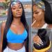 Straight Headband Wigs Human Hair None Lace Front Wigs for Black Women Glueless Brazilian Virgin Hair Machine Made Human Hair Wig (straight headband wig 22inch) 22 Inch straight headband wig