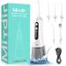MiTdir Water Dental Flosser Oral Irrigator 5 Jet Tips 4 Modes IPX7 Waterproof 300ML Detachable Large Water Tank Portable Cordless Rechargeable Teeth Cleaner for Home&Travel (White)
