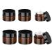 Gauato 6 pieces glass intellers 20ml+30ml brown las cream cans for filling cosmetics container Small cream intention ohrodic doses empty box with lid and liner for cosmetics lotion creams set 20ml+30ml