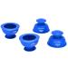 Purava silicone cupping for fascia and trigger points in blue (4 pieces) - suction bells for the massage of the depth tissue for relaxation and pain relief the blood circulation stimulates - 6.6x5.1cm blue