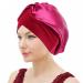 Satin Bonnet Silk Bonnet for Women Sleep Cap with Wide Elastic Band Silk Hair Wrap for Sleeping Wine