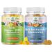 Bundle of Kids DHA Omega 3 Gummies - Fish Free with Vegetarian 6 9 for Vision Brain & Immunity and Kids Immunity Support Gummies Vitamin C with Zinc & Echinacea Immune Booster Supplement for Children