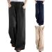 Gufesf Women's Casual Cotton Linen Palazzo Pants - Dark Blue X-Large - Buy Online on GoSupps.com