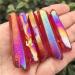 5 Pack Natural Crystal Points Rainbow Titanium Treated Quartz Rods Natural Quartz Crystal Minerals s - Buy Online on GoSupps.com