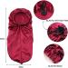 Ladaypoa 2-Piece Long Satin Hair Hood | Silky Sleeping Cap for Long Curly Hair Protection | Extra Large Black & Red - Buy Online on GoSupps.com