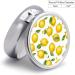 Round Yellow Lemon Print Pill Box | 3 Compartment Portable Medicine Organizer | Decorative Metal Pocket Pill Case - Style-15 - Buy Online on GoSupps.com