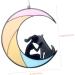 Abaodam Moon Dog Pendant Window Decor Tree Pendant Cat Moon Ornament for Home Office Angel Cat Household As Shown 2 15.5x13cm - Buy Online on GoSupps.com