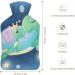 Green Turtle Hot Water Bottle with Plush Cover - Ideal Hand Warmer for Adults & Children - 26.5x15.3cm - Perfect for Comfort & Relaxation - Buy Online on GoSupps.com