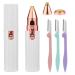 Portable Eyebrow Trimmer & Facial Hair Removal for Women Rechargeable 2 in 1 Hair Remover and Eyebrow Razor Waterproof Painless Lady Shaver for Lips Nose Face Body Peach Fuzz