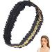 Hairband Elastic Stretch | Hair Bands Fashion | Sequin Headband Elastic | Women's Headbands - Stylish for Teens Girls and Women - Hair Accessories for Volleyball Basketball and Sports Teams Black Gold - Buy Online on GoSupps.com