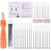 30 PCS Felting Needles  3 Sizes Wool Felting Needles with Needle Felting Tool Wooden Handle  Fingercots  Great for DIY Felting Wool Projects