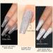 MIZHSE Reflective Glitter Gel Polish Set - Silver Colorful Glitter | Christmas Nail Art Varnish Manicure Kit for Beginners | Soak Off LED Lamp Included - Buy Online on GoSupps.com