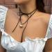 Oralgo Simple Heart Choker Necklace | Adjustable Silver Collarbone Chain Jewelry - Buy Online on GoSupps.com