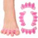 Toe Spacers(2 Pair) Gel Toe Separators to Correct Toes Bunion Corrector for Women Men Toe Spacer Hammer Toe Straightener Toe Stretcher Big Toe Separators (Pink)