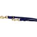 Adjustable Dog Liner - Brass Clips for Small & Large Dogs | Double Linen Leash 2.40m x 15mm - Navy Blue - Buy Online on GoSupps.com