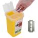 Storage socket for old razor blades razor blades donor small portable container can for sharp objects razor blades bank blade collector disposal case for blades (yellow) yellow