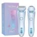 Electric Shaver 2 in 1 Electric Shaver Razors for Women Ipx7 Waterproof Wet Dry Female Shaver for Private Area (Pink)(Blue)