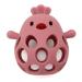 KIAANS Baby Teething Toys Silicone Chick Teether Toy BPA Free Teething and Grasping Toy Nursing for Babies (Dark Red)