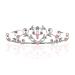 Rose Flower Rhinestone Crystal Wedding Tiara Crown - Pink Roses | Silver Plated - Buy Online on GoSupps.com