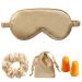 Silk Satin Sleeping Eye Mask Gold Sleep Eye Mask Night Blindfold for Women and Men Soft Breathable Blackout Eyeshade Eye Cover for Travel Wedding Bridesmaid Gift