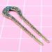 Frcolor Vintage Hair Stick - Crystal Rhinestone Double Prong Hairpin for Elegant Chignons (Blue) | International Shipping Available - Buy Online on GoSupps.com