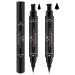 Winged Eyeliner Stamp - 2 Pens Perfect Cat Eye Vamp Liquid Black Quick Flick Wingliner Waterproof Stencil Wing Long Lasting Smudgeproof Natural Smooth