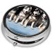 Lovely Husky Printed Mini Round Pill Box - 3 Compartment Travel Organizer for Medicine Pocket & Home Use - Buy Online on GoSupps.com