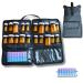Pill Bottle Organizer Bag - Portable Medicine Organizer Large Lockable Zippers - Outside & See-Through Pockets - Includes Weekly Pill Box Heavy Duty Nylon Carry/Hanging Strap (Grey)