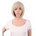 MapofBeauty 12 Inch/30 cm Short Bob Straight Side Bangs Synthetic Fiber Heat Resistant Hair Party Cosplay Wig (Blonde)