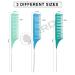 3 Sizes Premium Highlighting Comb Set - Professional Weaving Styling with Rat Tail Comb - Heat Resistant - Ideal for Hair Salon, Barbershop, Home - Green Set - Buy Online on GoSupps.com