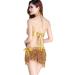 ZLTdream Women's Gold Belly Dance Costume Bra Top & Hip Scarf Set - Buy Online on GoSupps.com