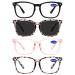 4 Pairs Computer Readers Glasses Blue Light Blocking Reading Sunglasses Women Men Square UV Filter 1.25 1.0 125 1.5 1.75 2.0 2.25 2.5 2.75 3.0 3.5 4.0 WEMOOTANTS B-1*black+1*tortoise+1*pink+1*sun 1.25 x