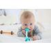 Teething Tube with Safety Shield - Baby Teether & Gum Massager - Food-Grade Silicone for 3-12 Months - 1 Pair + 4 Cleaning Brushes (Cyan+Tangerine) - Buy Online on GoSupps.com