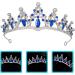 Beaupretty Wedding Rhinestone Crown Bling Crown Headband Bride Birthday Queen Crown Crystal Tiara for Wedding Party Dark Blue - Buy Online on GoSupps.com