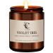 Violet Iris Scented Candles Long Lasting Burn Candle for Home Scented Hand Poured Soy Wax Candles for Women and Men 7oz