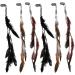 6pcs Handmade Feather Extension Feather Tassels Headdress Style Feather Hair Clips Festival Hairpin Headdress Braided Beads Headdress