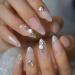 24pcs 3D Rhinestone Pearls Press On Nails - Shiny Medium Almond | International Shipping - Buy Online on GoSupps.com