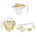 Buy Exquisite Golden Crown Letter J Rhinestone Pacifier with Chain Clip - International Shipping Available - Buy Online on GoSupps.com