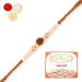 Ghasitaram Gifts Rakhi for Brother Rakhis Online - 1908- Rudraksh Rakhi with 400 GMS of Kaju katli