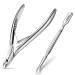Cuticle Trimmer with Cuticle Pusher Cuticle Nipper Professional Stainless Steel Cuticle Cutter Sharp Durable Pedicure Manicure Tools for Fingernails and Toenails Sliver