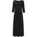 Jacansi Women's Boat Neck Maxi Dress with Pockets - 3/4 Sleeve, Casual and Elegant - Black, Size M - Buy Online on GoSupps.com