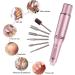 Rechargeable Electric Nail File Cutter 30000 RPM - Professional Metal Nail Drill with Adjustable Speed for Manicure and Pedicure - Includes Polishing Tool - Pink - Buy Online on GoSupps.com