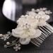 JUSTUSNX Silver Bride Wedding Headpiece Pearl Flower Hair Comb Accessories Crystal Hair Pieces Headband for Women and Girls - Buy Online on GoSupps.com