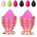 LanMa Beauty Sponge Blender Holder (2 Pack Rose Gold) Makeup Sponge Drying Stand Storage Egg Powder Puff Display Stand 2pc Rose gold