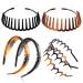 6 Pieces Comb Plsastic Headbands Hairbands for Girls Women Model 1